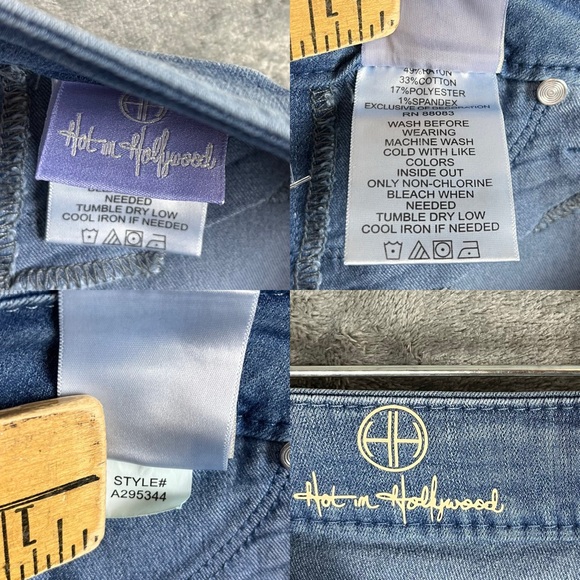 Hot in Hollywood NWT Silky Denim Pull On Bootcut Jeans 2XT Vital Stretch Tech - Picture 13 of 14